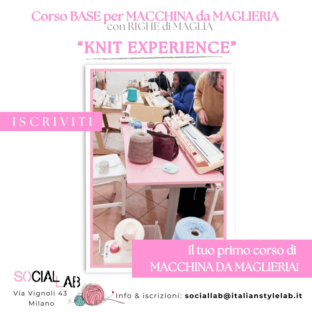 KNIT EXPERIENCE MAGLIERIA a MACCHINA con la Prof. Mari Tarantino